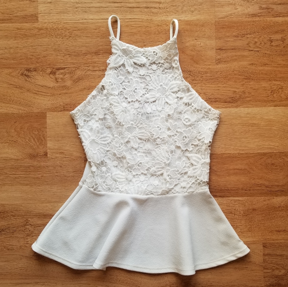 High-Neck Peplum Top